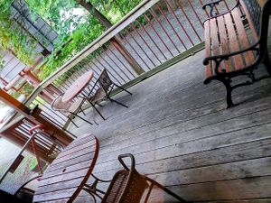 Small outside deck, too cold that day at Wish Tree in North Adams