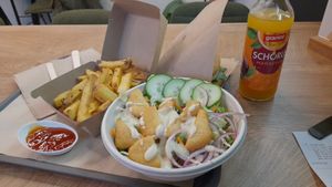 The first ordered Caesar-salad at Liners Food in Hannover