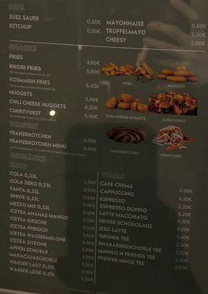 Speisekarte  at Liners Food in Hannover