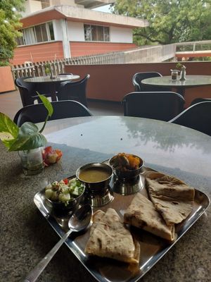 North Indian thali at AVAM in Auroville
