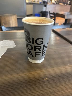 Oat lattee  at Big Horn Cafe in Radium Hot Springs