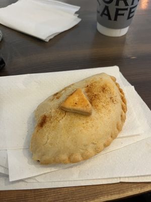 Vegan curry pastie   at Big Horn Cafe in Radium Hot Springs