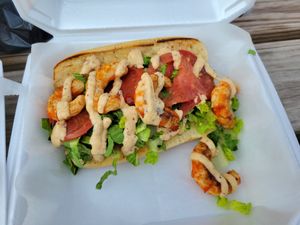 Shrimp po boy at Moody Mike's Cafe in Lexington