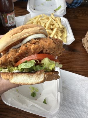 Chicken of the woods sandwich   at Moody Mike's Cafe in Lexington