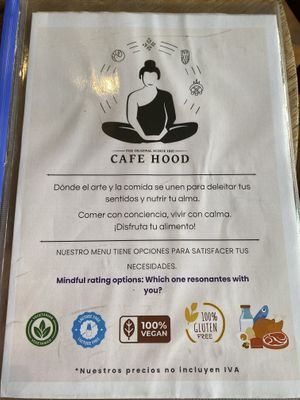 Menu  at Cafe Hood in Banos
