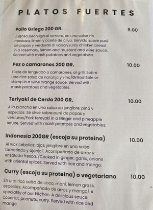 Menu  at Cafe Hood in Banos