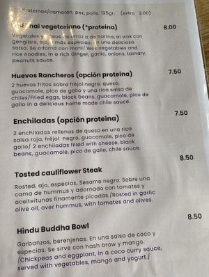 Menu  at Cafe Hood in Banos