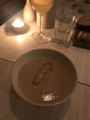 Soup course at Oak in Bath