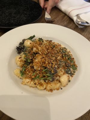 Cavatelli with white wine sauce, charred broccolini and breadcrumbs  at Oak in Bath