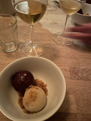 Sourdough ice creamm  at Oak in Bath