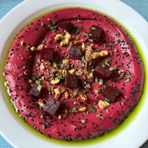 Middleground beetroot and walnut pate, pickled beetroot   at Oak in Bath