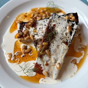 Wiltshire carrots, pine nut, harissa 
OAK Garden salad  at Oak in Bath