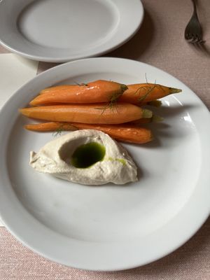 Pickled carrots, fermented cashew  at Oak in Bath