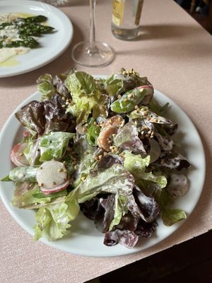 Oak leaf, smoked almond butter, pickled rhubarb, buckwheat  at Oak in Bath