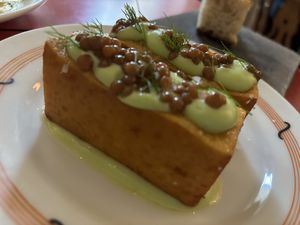 Panisse, aioli and lentils  at Oak in Bath