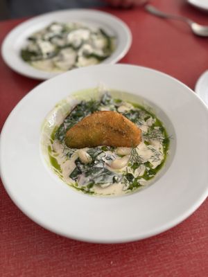 Celeriac, chard & butter beans | April 2025  at Oak in Bath