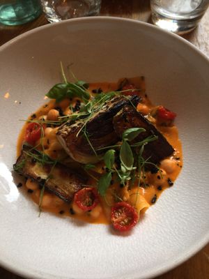 Pasta with tomato and chickpea  at Oak in Bath