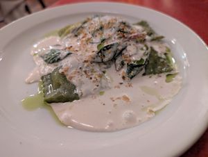 Ravioli with yet another white sauce at Oak in Bath