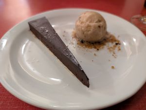 A laughable slice of chocolate tart at Oak in Bath