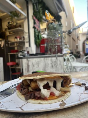 Chicken Schnitzel Plate. Amazing taste!!!  at Crepa And You in Kos