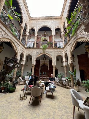 Road interior swayed sitting under the sky  at Riad Al Bahi in Rabat