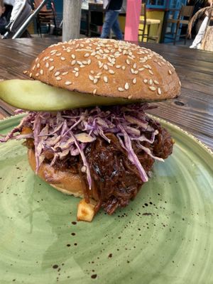 Pulled vegan chunk sweet and spicy. Top ten vegan sandwiches in LA  at Nalu Vida - Venice Beach in Los Angeles
