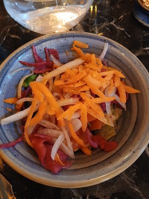 Complimentary salad at Elif in Liverpool