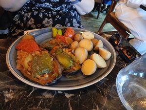 Stuffed aubergine at Elif in Liverpool