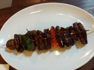 Mushroom skewer at Vitking House II in Phnom Penh