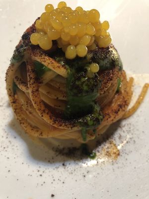 Spaghetti with tomato caviar at Soul Kitchen - Creatività Vegetale in Turin