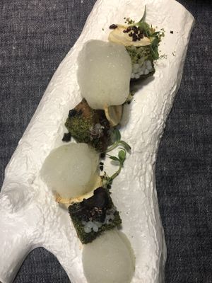 Seitan and other elements  at Soul Kitchen - Creatività Vegetale in Turin