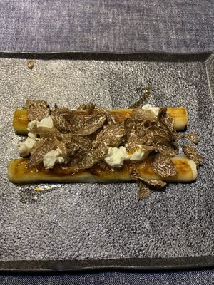 Leeks with truffle  at Soul Kitchen - Creatività Vegetale in Turin