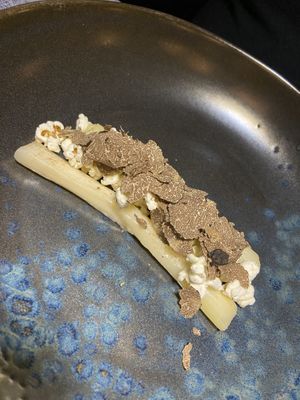Porro con pop corn e tartufo  at Soul Kitchen - Creatività Vegetale in Turin