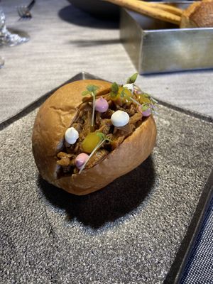 Maritozzo con funghi cardoncelli  at Soul Kitchen - Creatività Vegetale in Turin