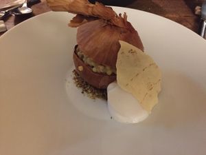 Onion filled with pasta at Soul Kitchen - Creatività Vegetale in Turin