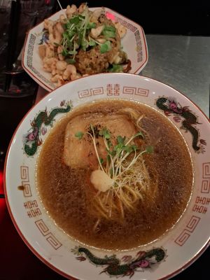 Rice and ramen...  Really good 👍 at NEOShinjuku Atsushi in Tokyo