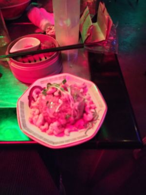 Rice with vegan shrimps at NEOShinjuku Atsushi in Tokyo