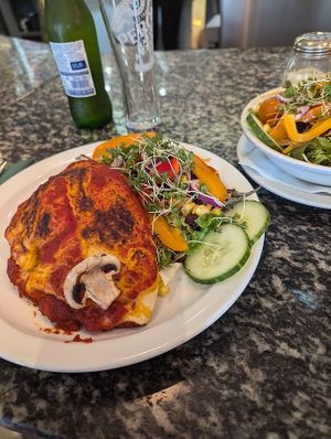 Vegan calzone at Mama's & Leonies in Sheffield