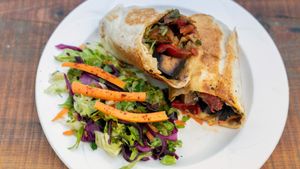 Tofu Mushroom Wrap at Papaya Camping in Antalya