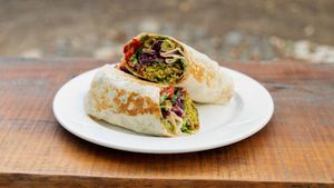 Homemade Falafel Wrap at Papaya Camping in Antalya