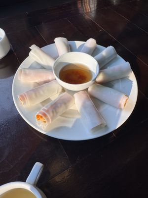 Spring rolls  at Ha Giang Vegetarian Restaurant in Ha Giang
