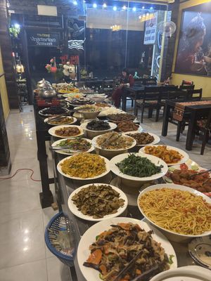 Vegetarian buffet   at Ha Giang Vegetarian Restaurant in Ha Giang