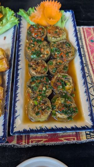 Stuffed Eggplants at Ha Giang Vegetarian Restaurant in Ha Giang