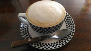 cappuccino with almond milk at El Living in Puerto Natales