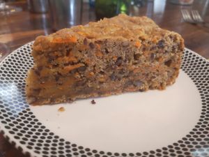 Vegan carrot cake at El Living in Puerto Natales