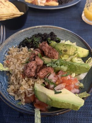 The vegan taco bowl.  at Mezcal in Malaga