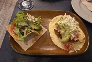 Crunchy and soft tacos at Mezcal in Malaga