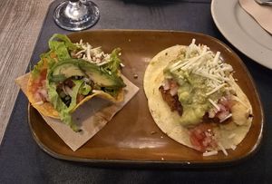 Crunchy and soft tacos at Mezcal in Malaga