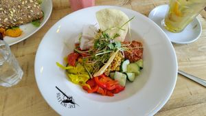 Vegan feta couscous salade at Paviljoen De Walvis in West-terschelling