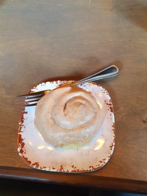 vegan cinnamon rolls  at New Day Eatery in Port Angeles